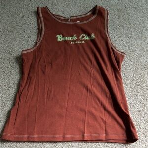 SO Women's Rust Tank Top with Embroidery